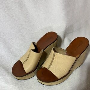 Miu Miu Chic Beige Wedge Sandals